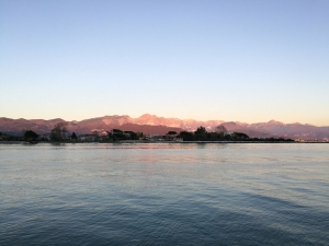 Tramonto sulle Apuane da Bocca di Magra
