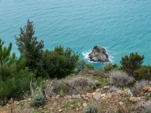 Lo scoglio ferale, che ci ha accompagnato durante il cammino (foto Paola Salvanelli)